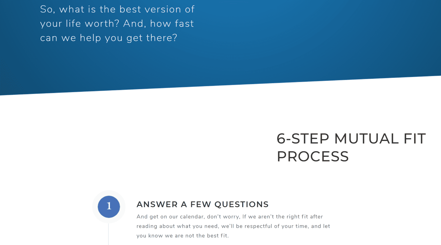 6-Step Mutual Fit Process
