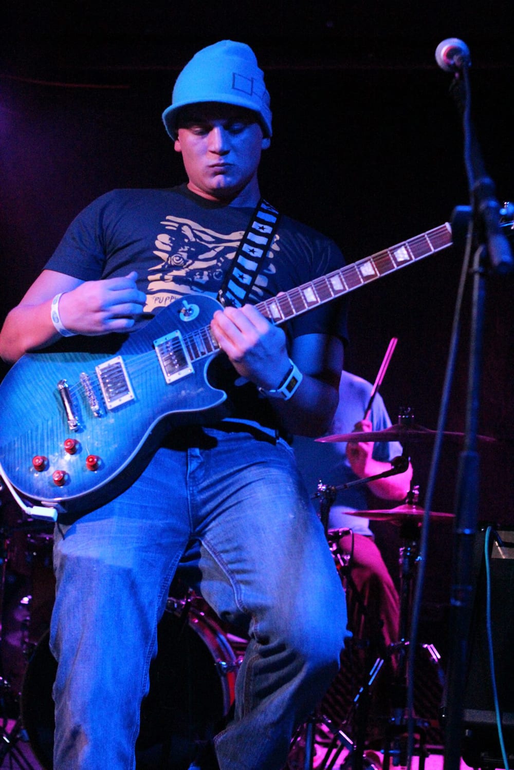 Adam playing guitar