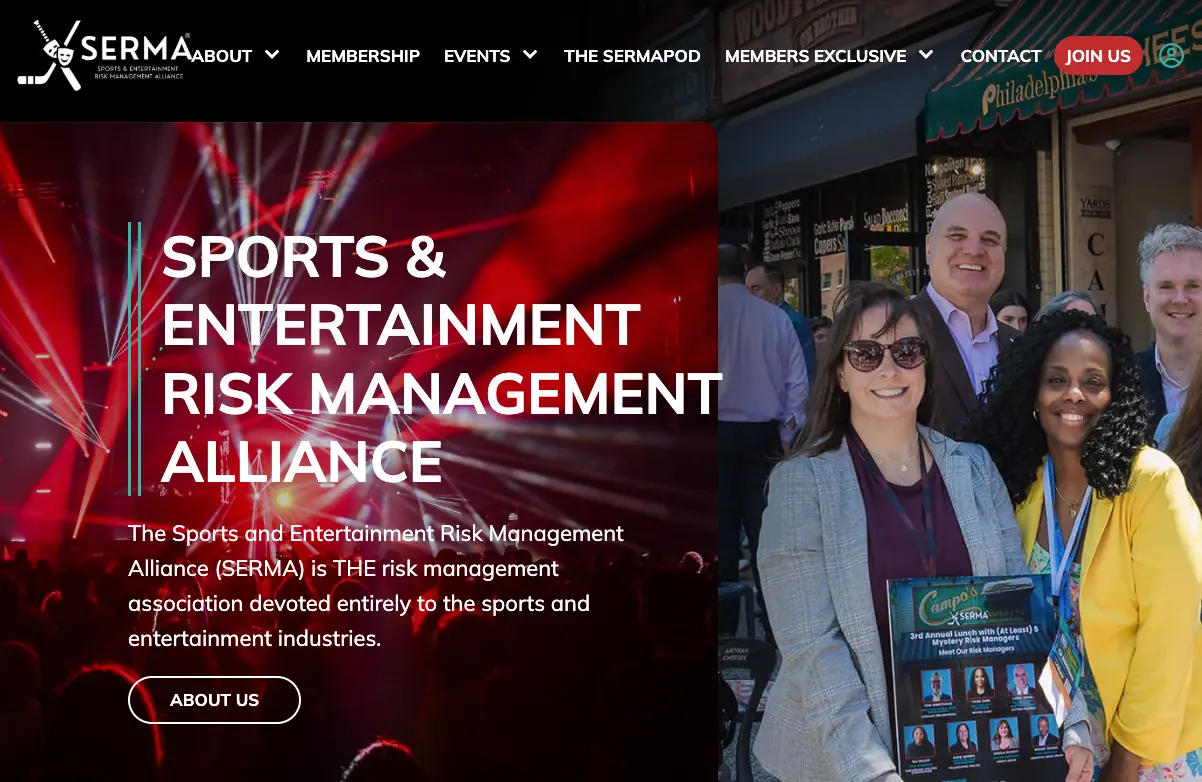 SERMA membership website homepage