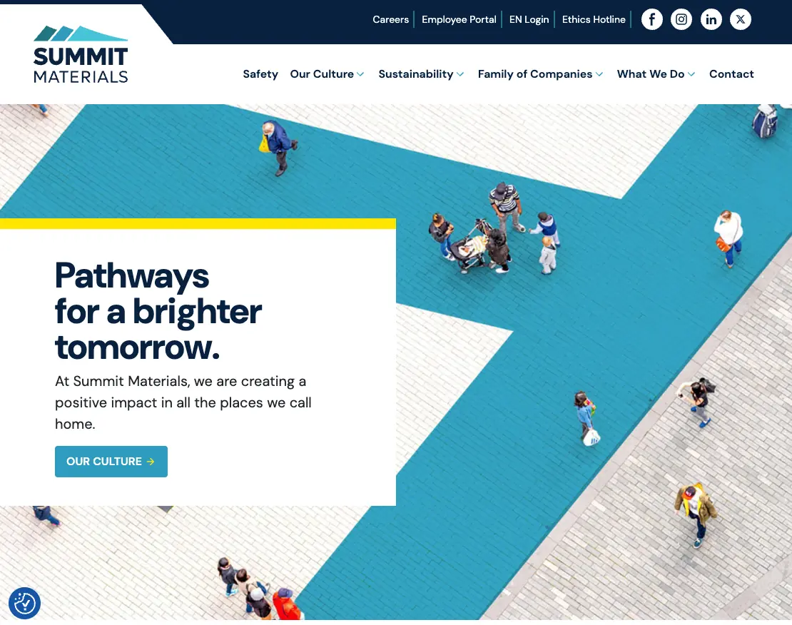 Summit Materials website homepage